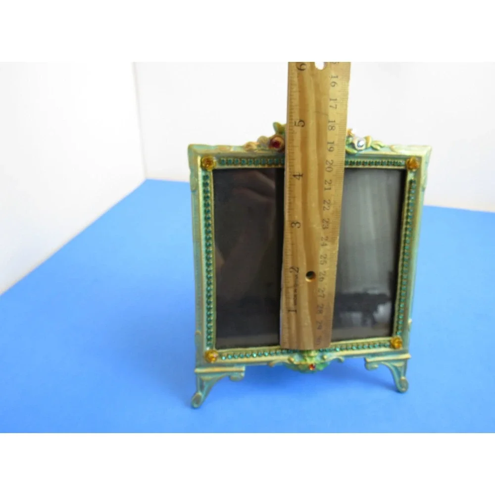 Vintage Ornate Boho 4.25 x 4.25 Rhinestone Sparkly Picture Frame